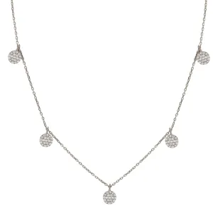 TINY DISC DANGLE NECKLACE, BR STERLING SILVER