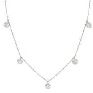 TINY DISC DANGLE NECKLACE, SILVER