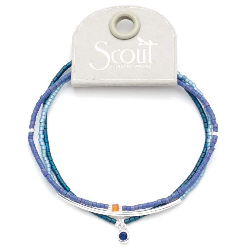 Tonal Chromacolor Miyuki Bracelet Trio - Cobalt/Silver