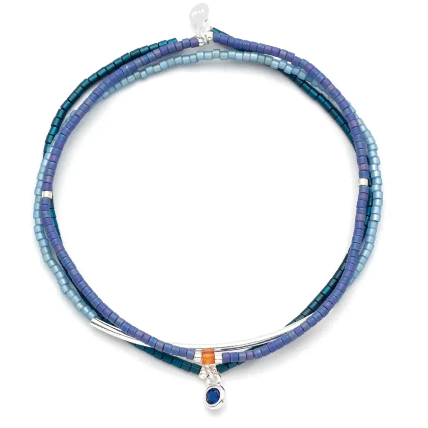 Tonal Chromacolor Miyuki Bracelet Trio - Cobalt/Silver