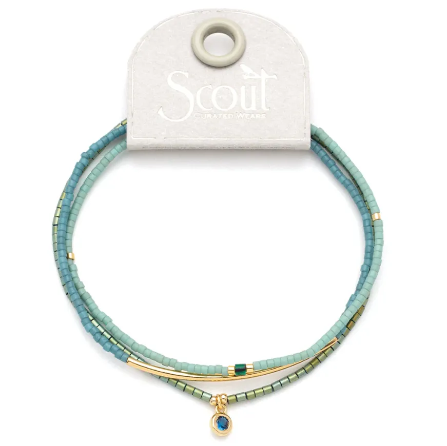Tonal Chromacolor Miyuki Bracelet Trio - Turquoise/Gold