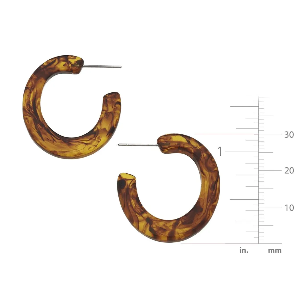 Tortoise Flat Hoop Earrings (1471t)