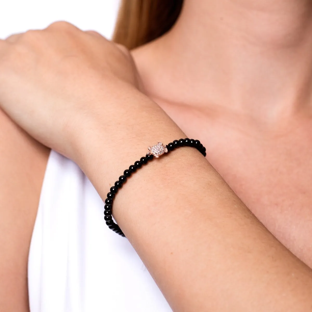 Tortuga | Gunmetal & 18k Rose Gold | Crystal Sea Turtle Bracelet