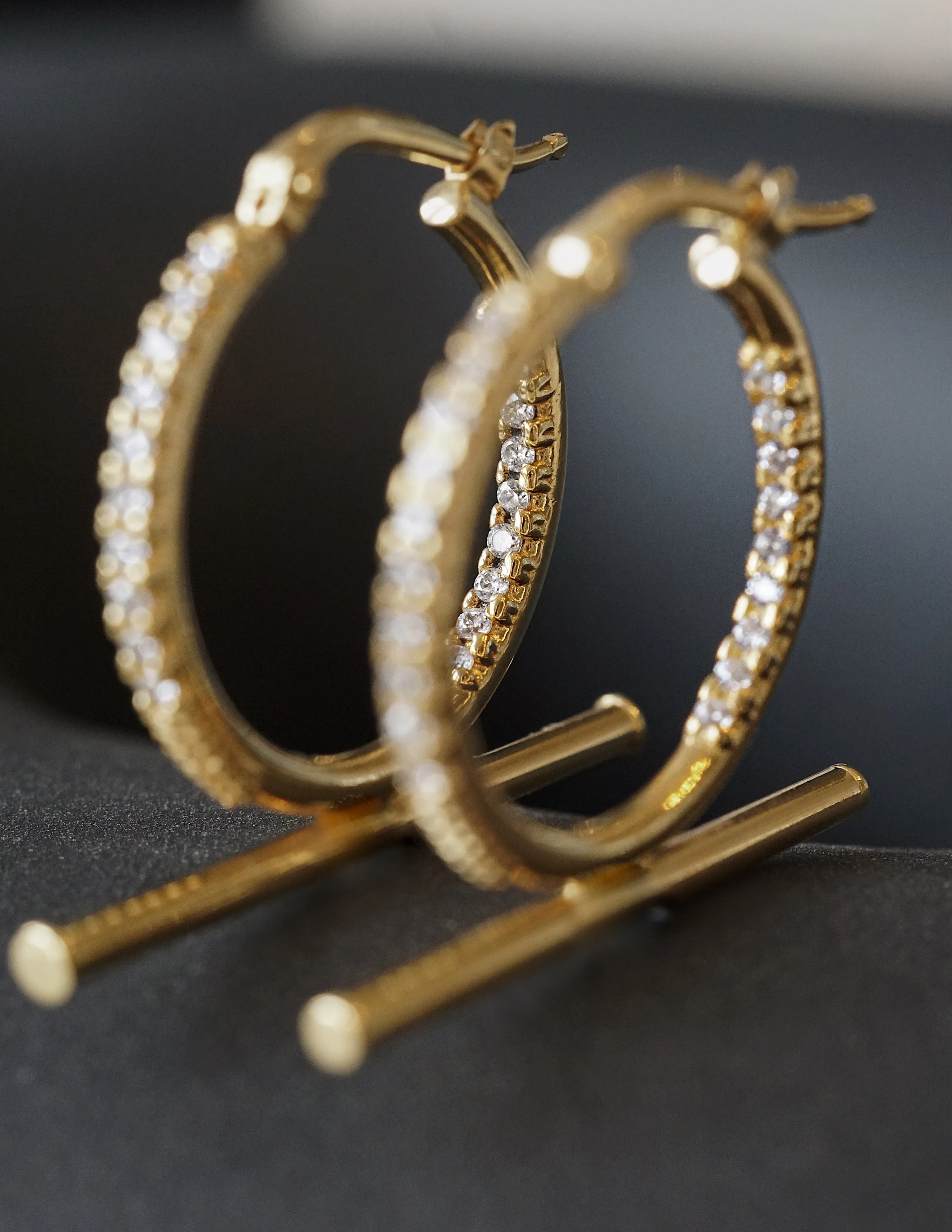 Trapeze Crystal Earrings <br> Gold Vermeil