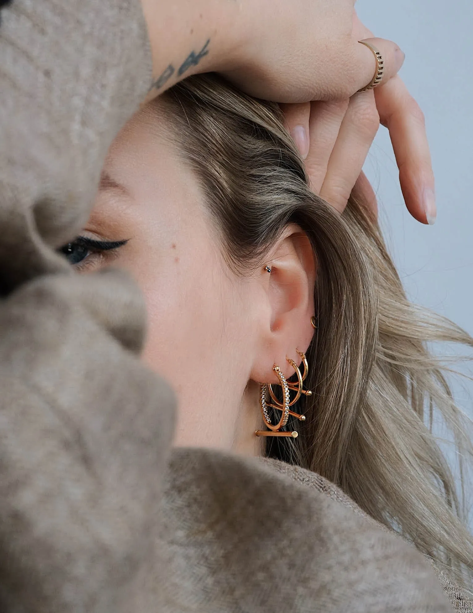 Trapeze Crystal Earrings <br> Gold Vermeil