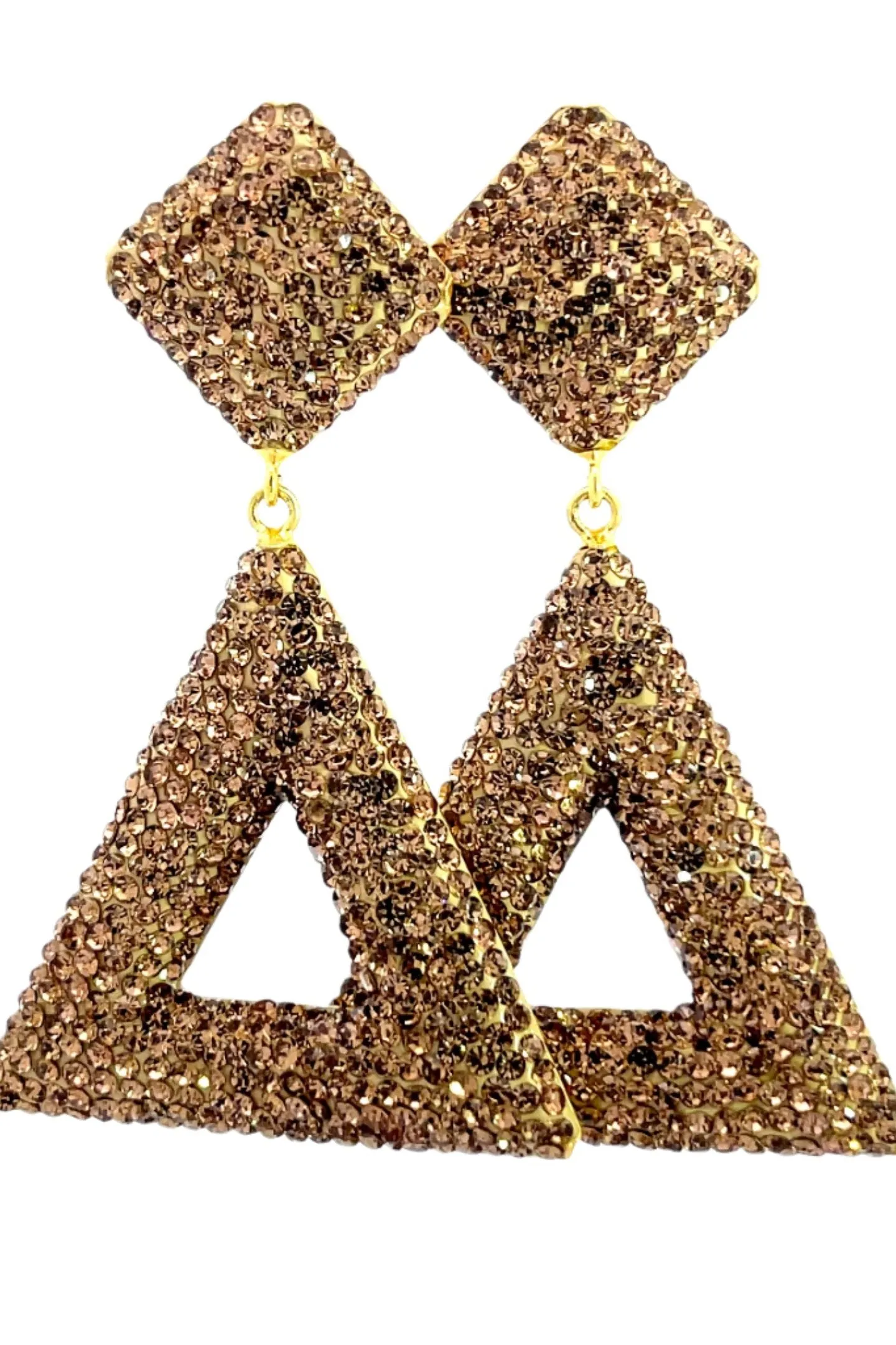 Triangle Crystal 925 Sterling Silver Dangle Earring