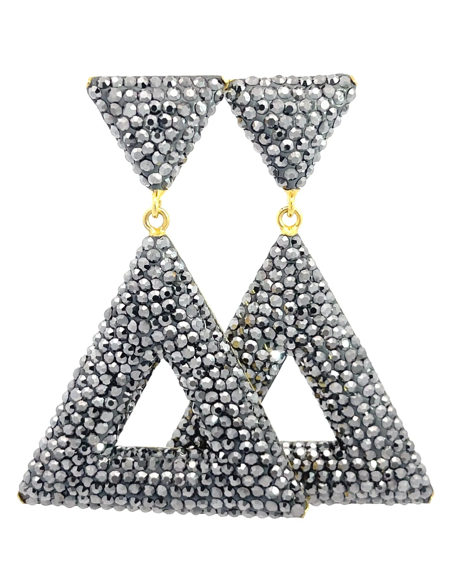 Triangle Crystal 925 Sterling Silver Dangle Earring