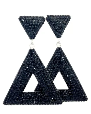 Triangle Crystal 925 Sterling Silver Dangle Earring