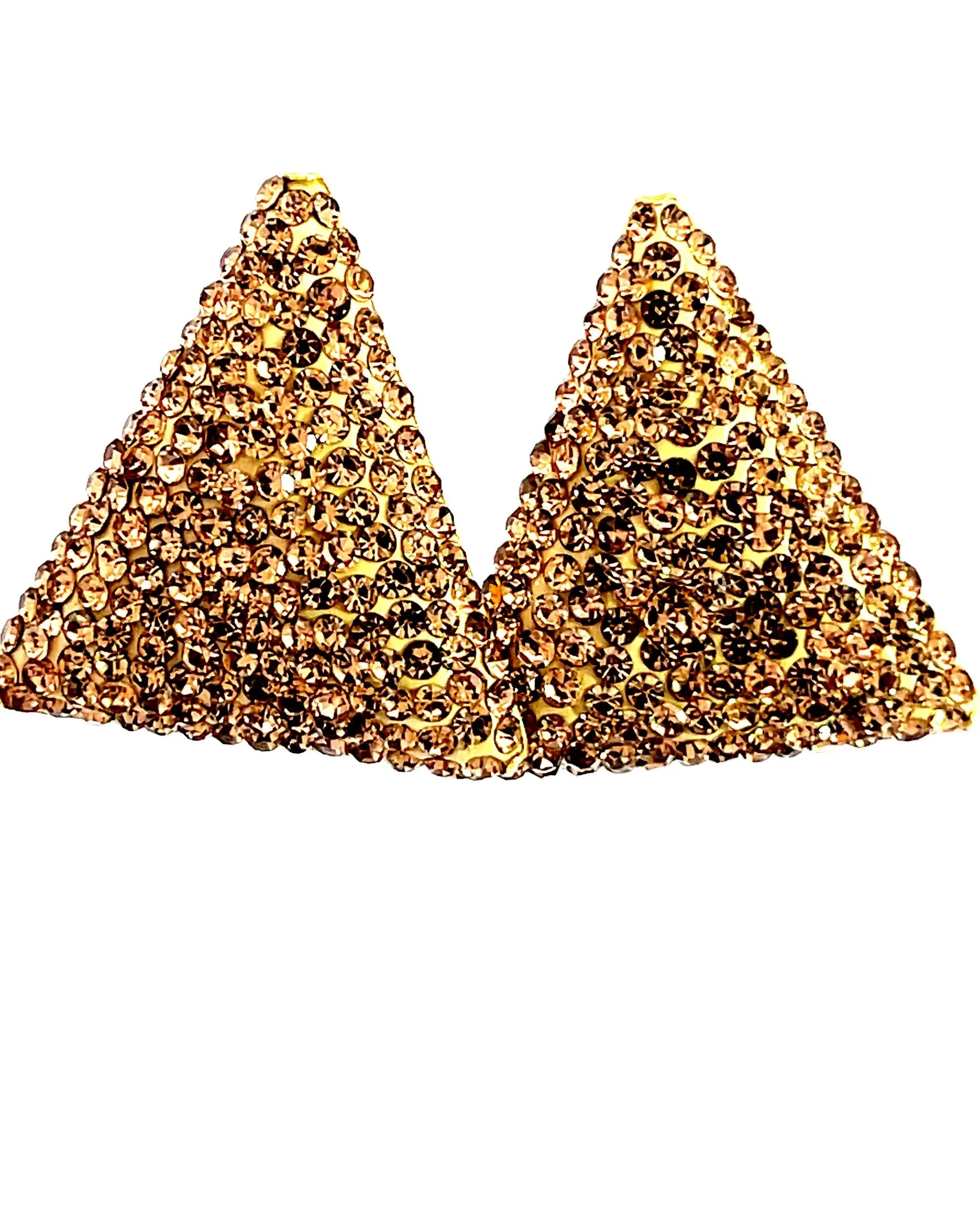 Triangle Crystal 925 Sterling Silver Stud Earrings