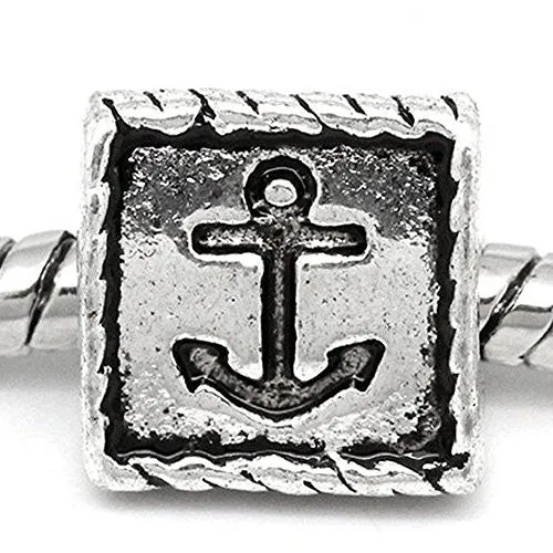 Triangular Prism Anchor European Bead Compatible for Most European Snake Chain Bracelet