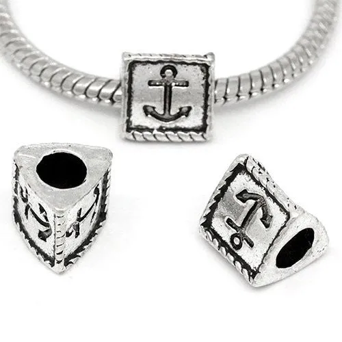 Triangular Prism Anchor European Bead Compatible for Most European Snake Chain Bracelet