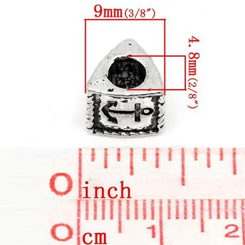 Triangular Prism Anchor European Bead Compatible for Most European Snake Chain Bracelet