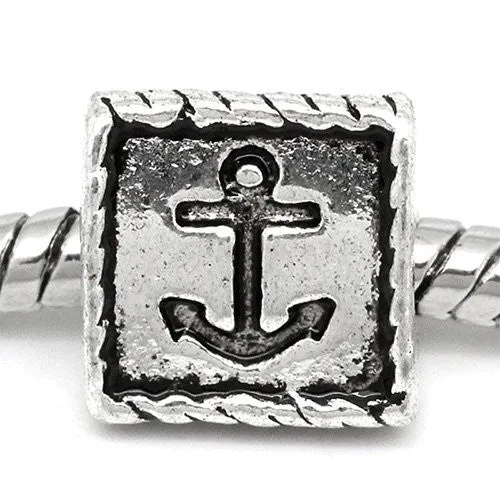 Triangular Prism Anchor European Bead Compatible for Most European Snake Chain Bracelet