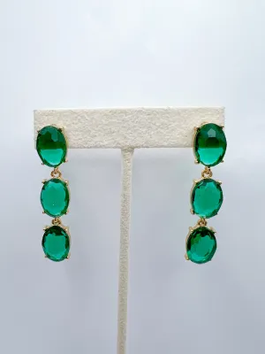 Triple Drop Crystal Earrings