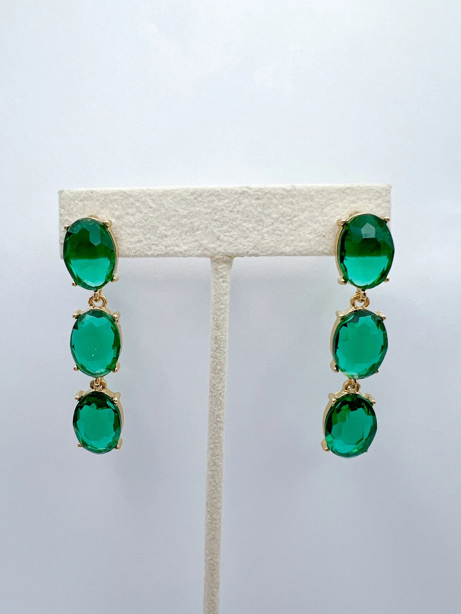 Triple Drop Crystal Earrings