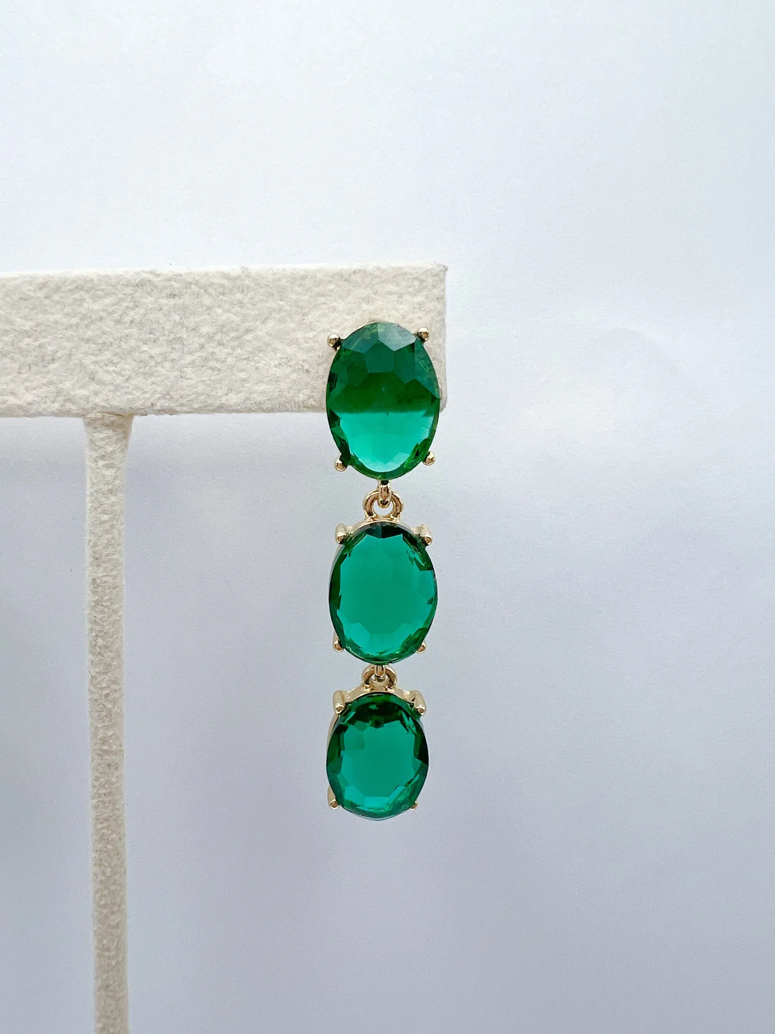 Triple Drop Crystal Earrings