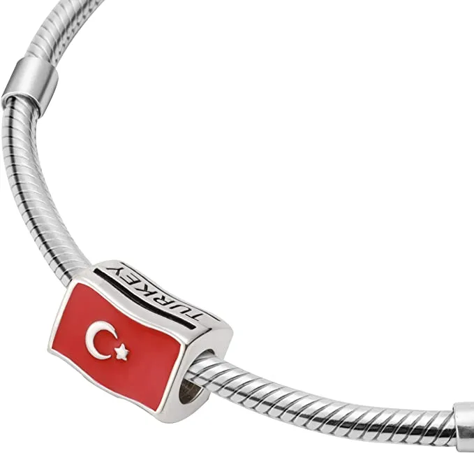 Turkey Flag Country Bead Charm