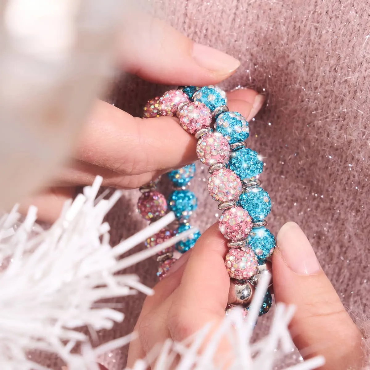 Turquoise Confetti | Deluxe Crystal Kikiballa Bracelet