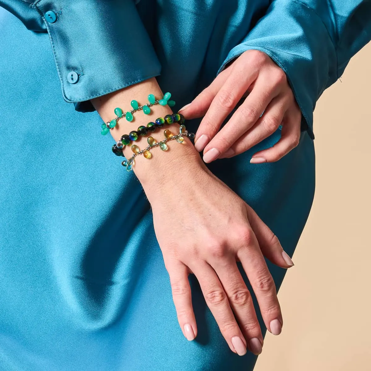 Turquoise Horizon | .925 Sterling Silver | Lunar Glass Bracelet