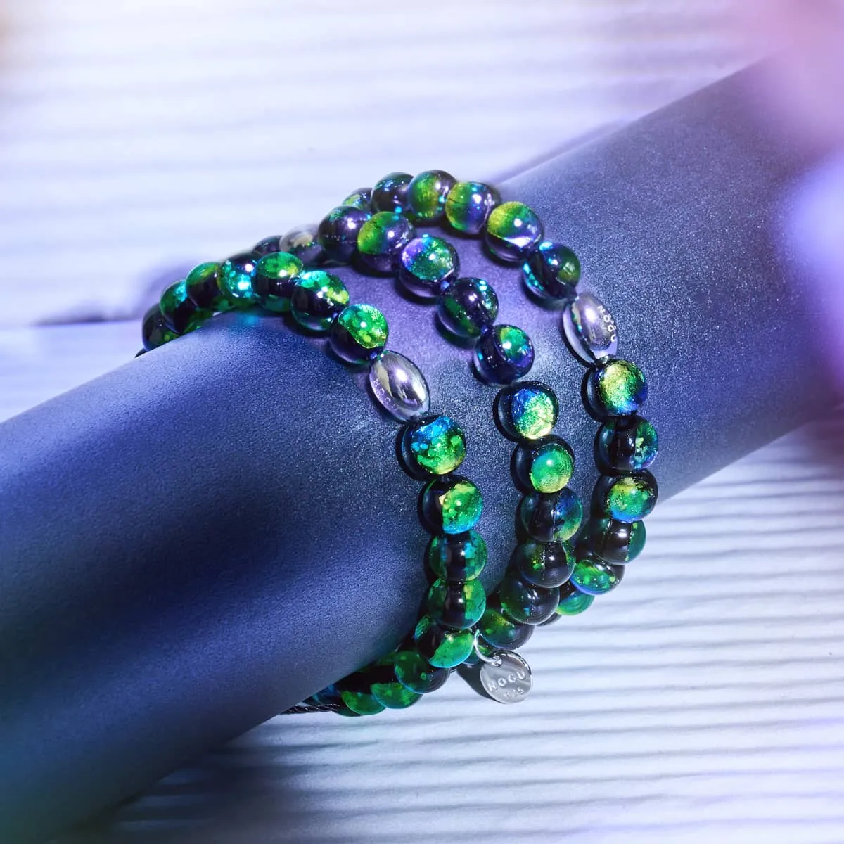 Turquoise Horizon | .925 Sterling Silver | Lunar Glass Bracelet