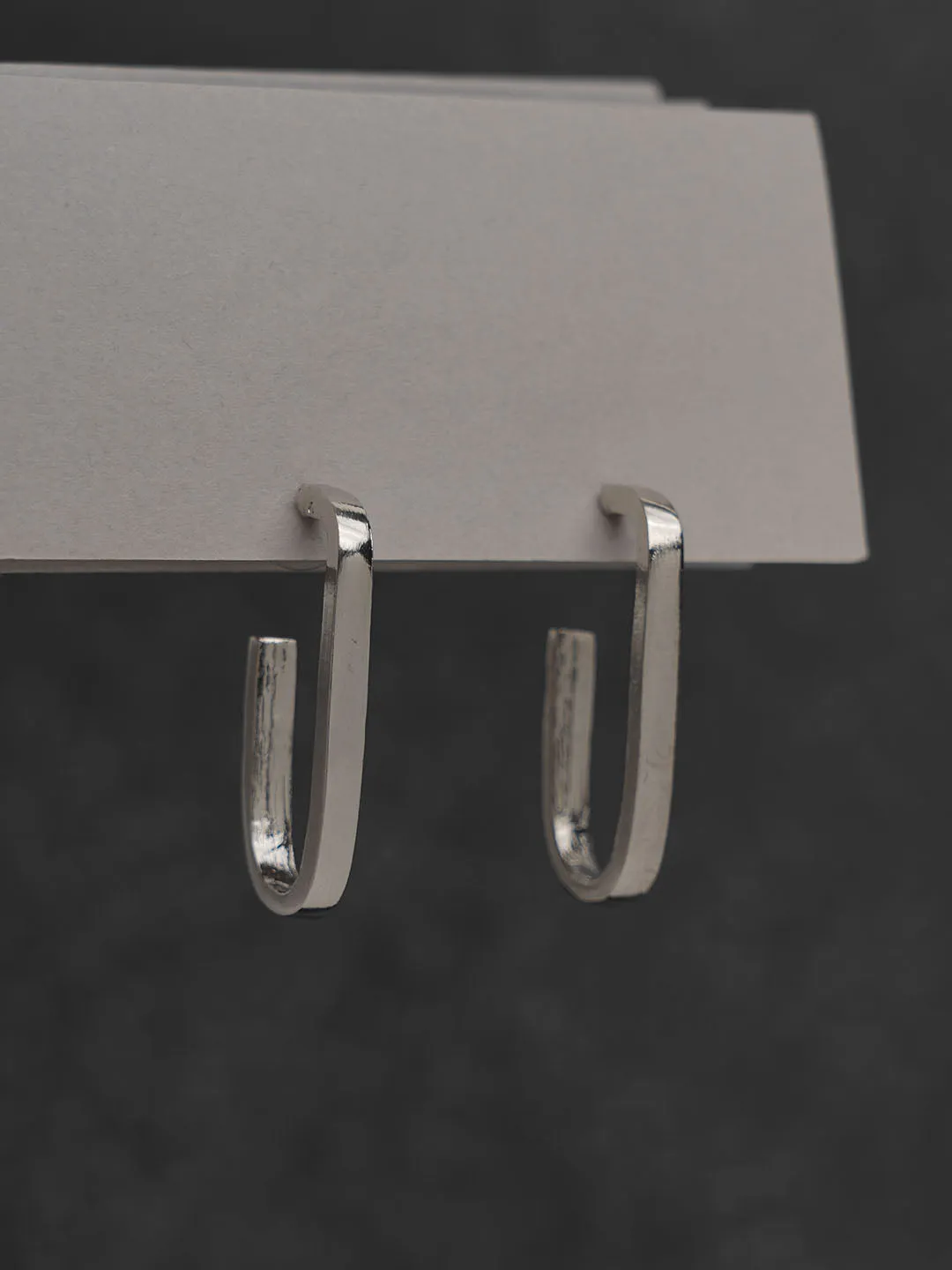 U Hoop Silver Earrings