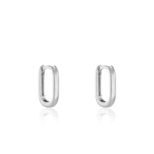 U Shape Hoop Earrings - Silver Short
