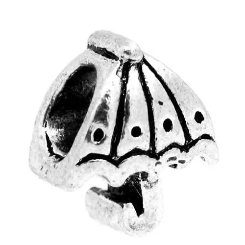 Umbrella Charm European Bead Compatible for Most European Snake Chain Bracelet