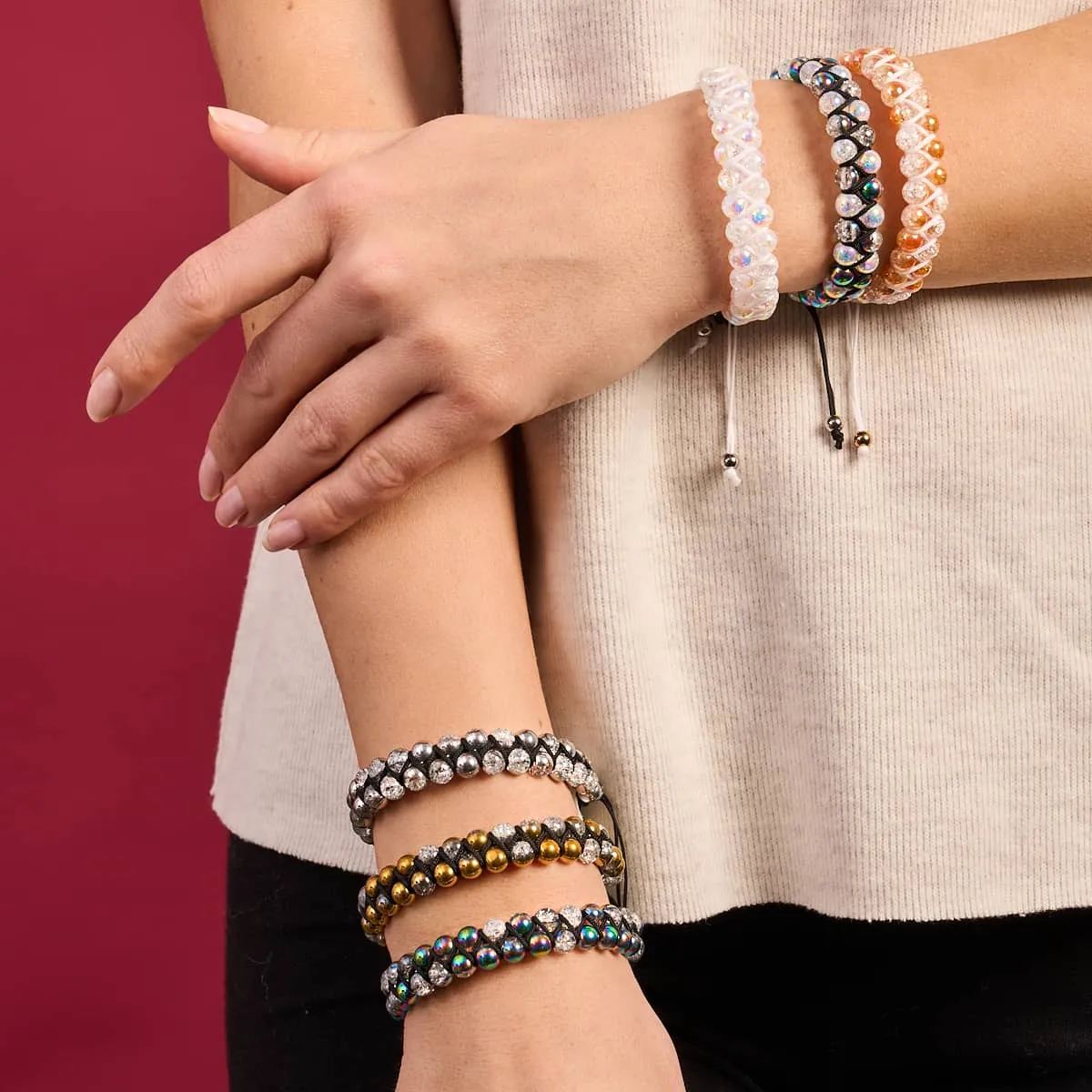Unicorn Chrome x Marshmallow | Glitter Glass Double Bracelet