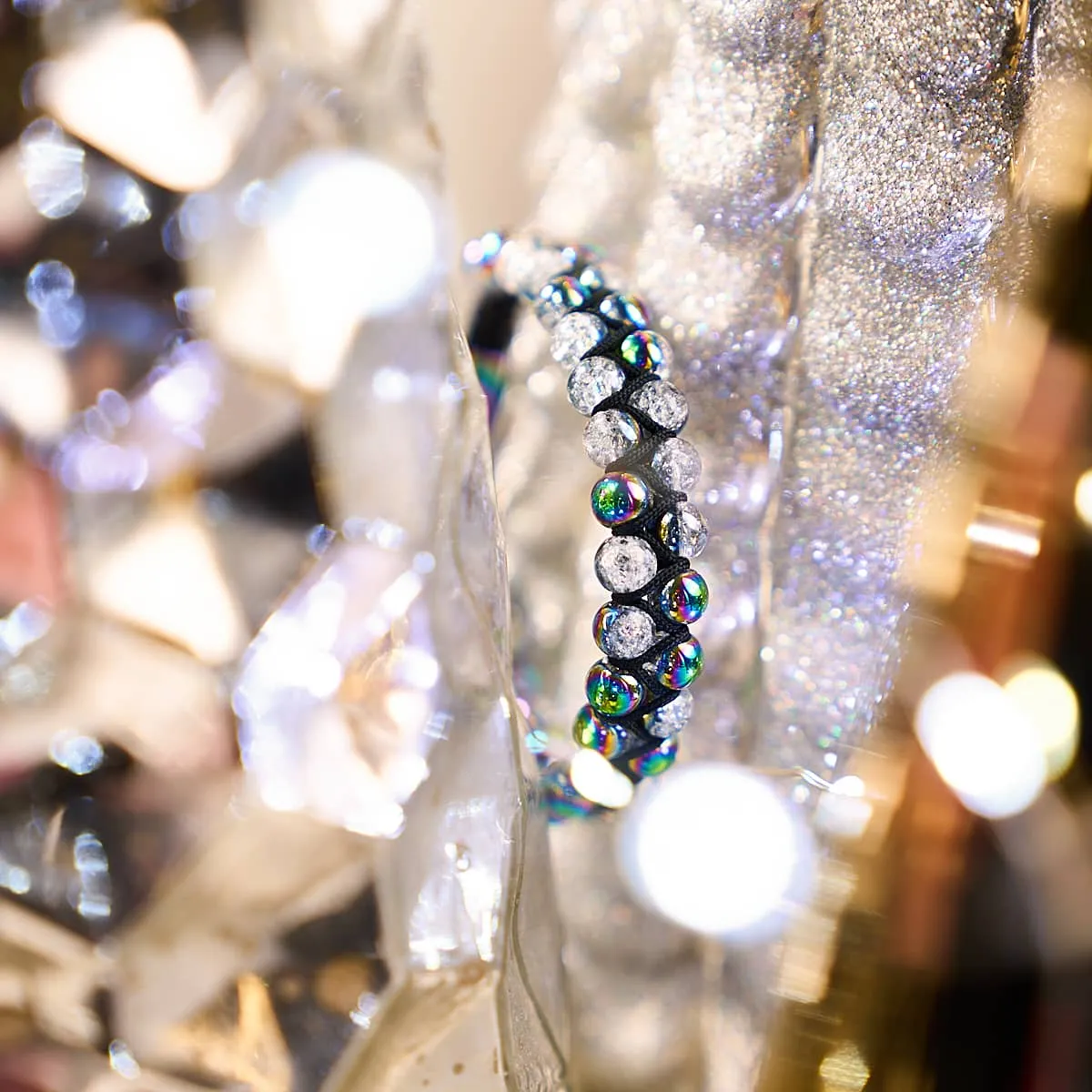 Unicorn Chrome x Marshmallow | Glitter Glass Double Bracelet