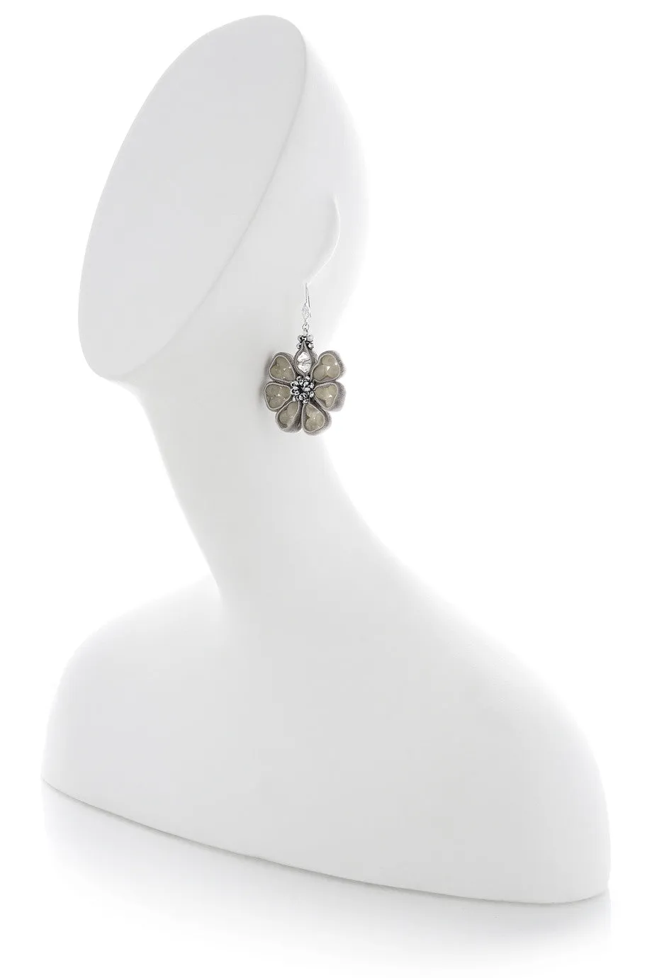 VELLUTO Grey Beaded Earrings