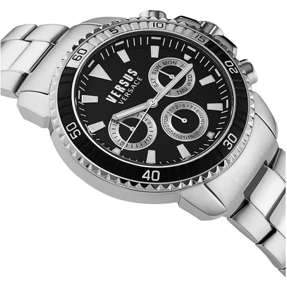 Versus Versace Aberdeen Men's Chrono Black Dial  Silver Watch