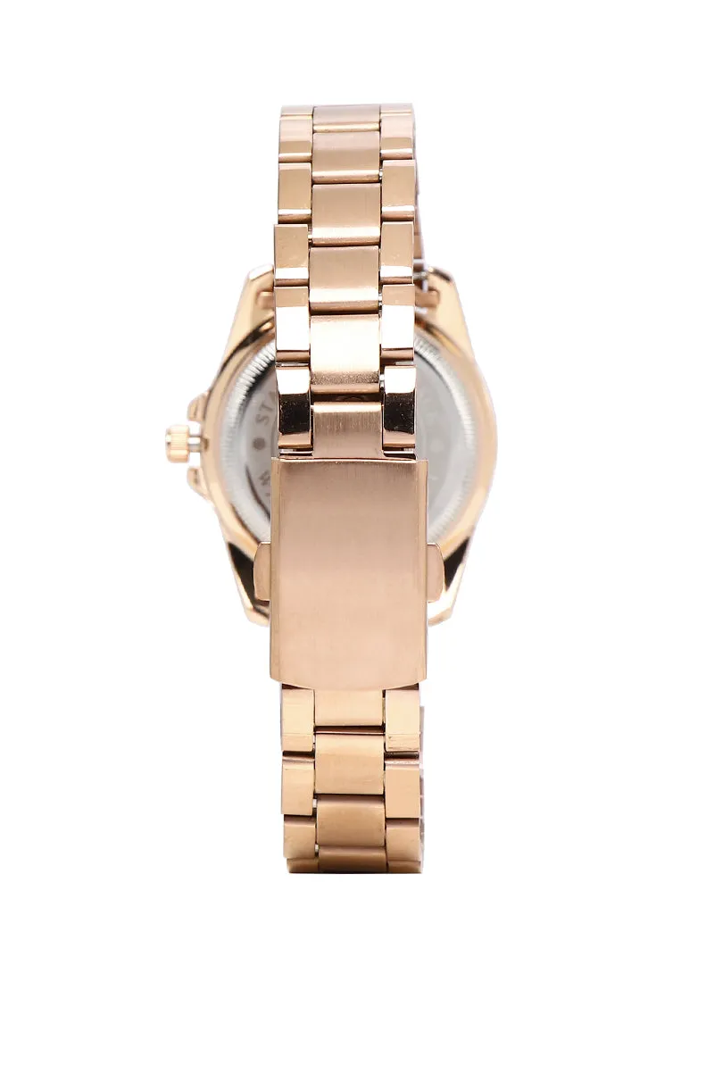 Victoria Rose Gold Stainless Steel Strap Watch (Rose Gold)