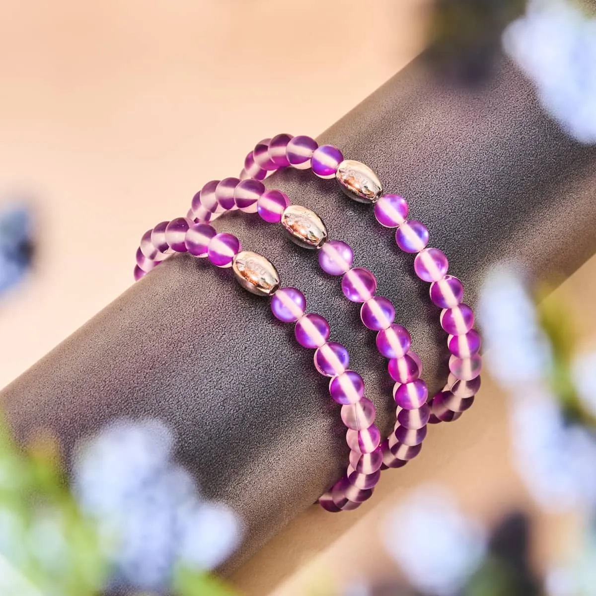 Violet | .925 Sterling Silver | Mermaid Glass Bead Bracelet