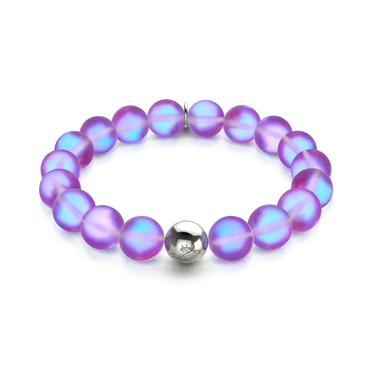 Violet | Silver | Mermaid Glass Statement Bracelet