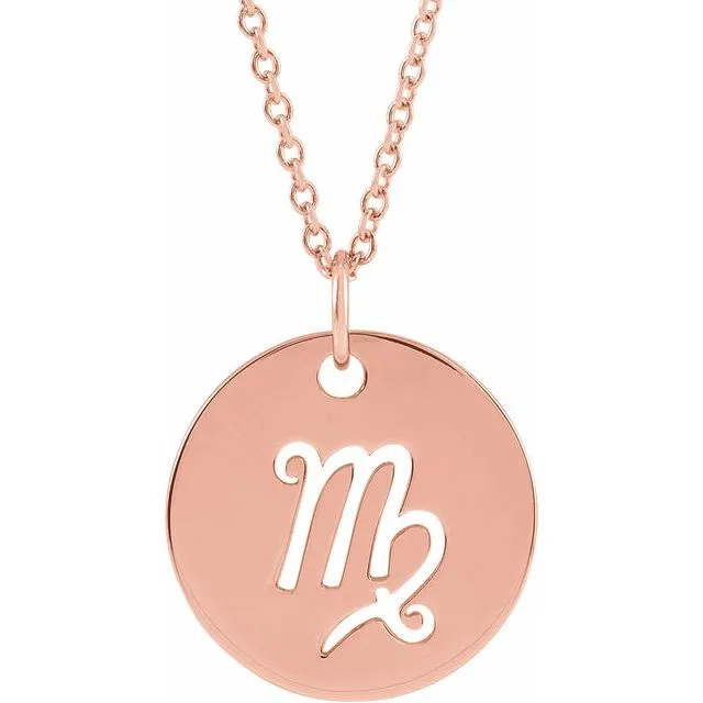Virgo Disc Zodiac Pendant