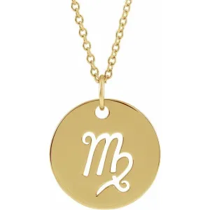 Virgo Disc Zodiac Pendant
