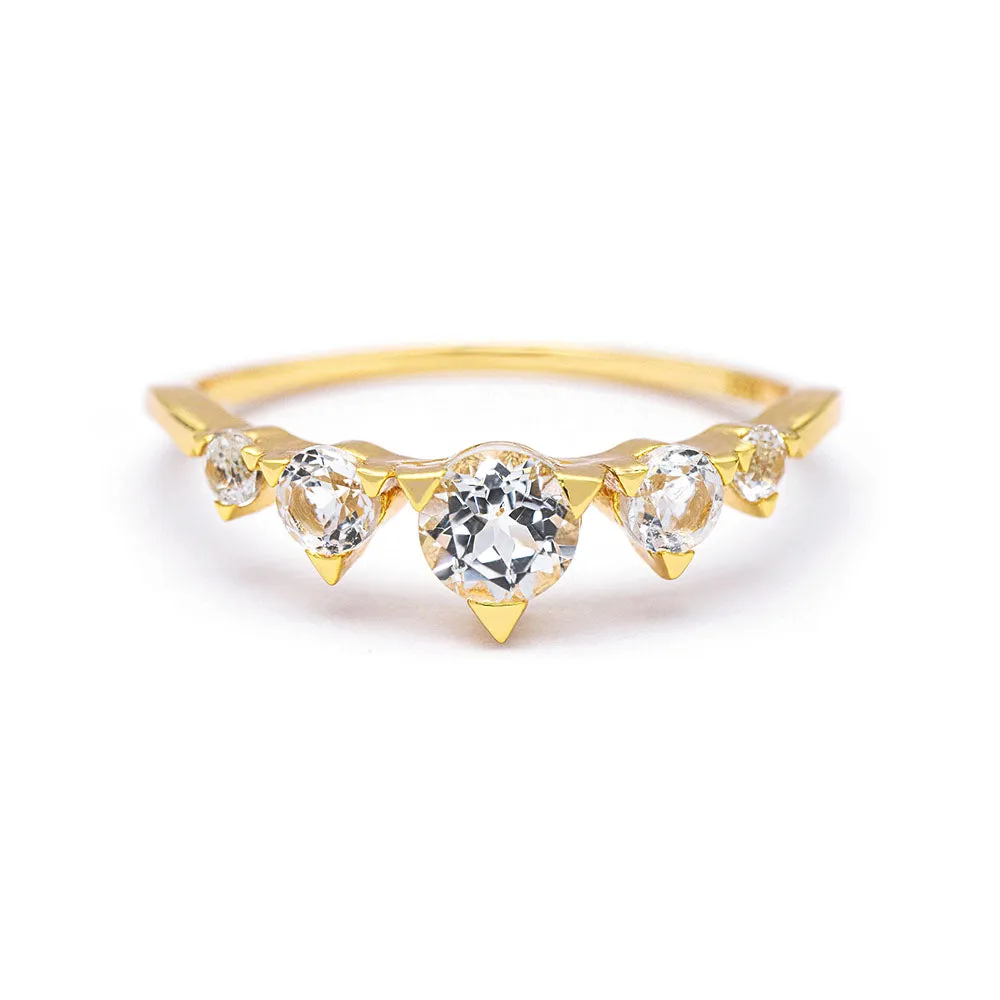 Wedding Veil White Topaz Ring