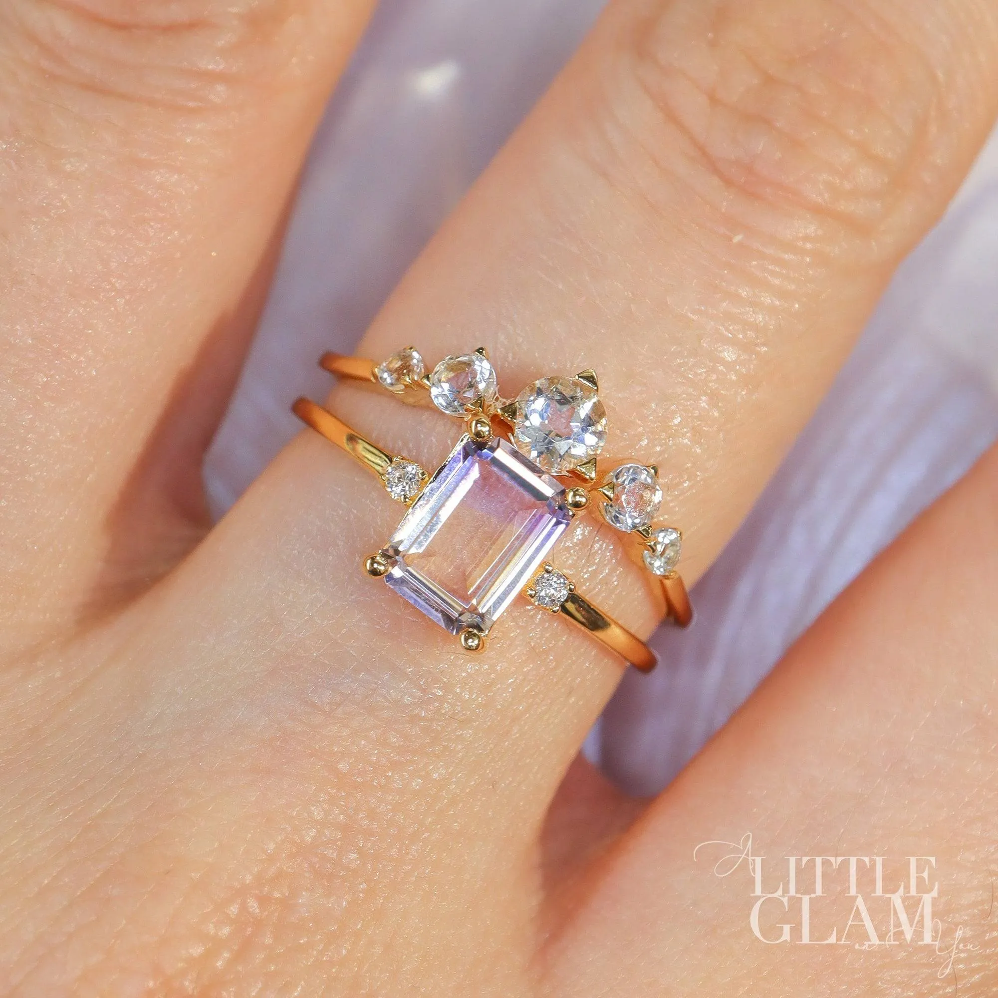 Wedding Veil White Topaz Ring