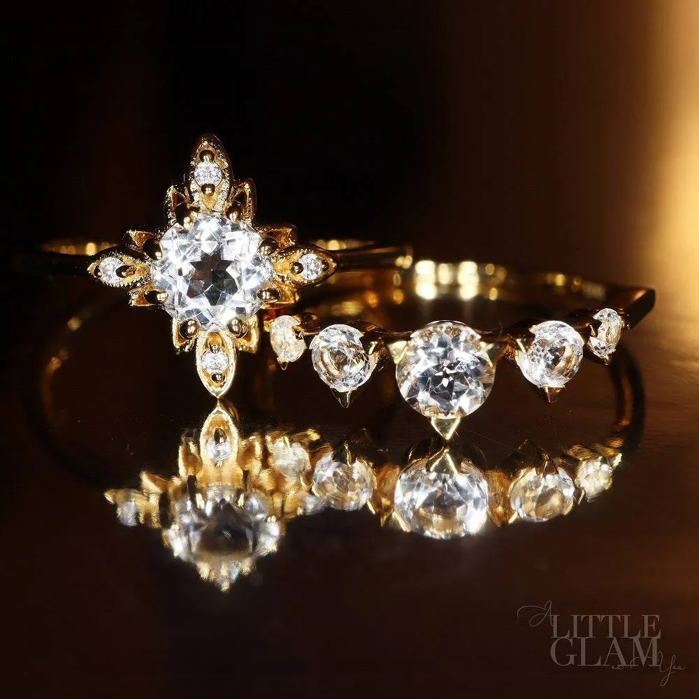 Wedding Veil White Topaz Ring