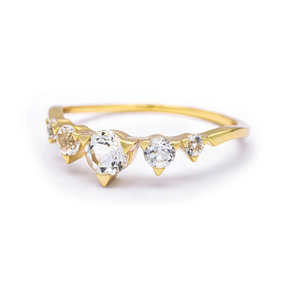 Wedding Veil White Topaz Ring