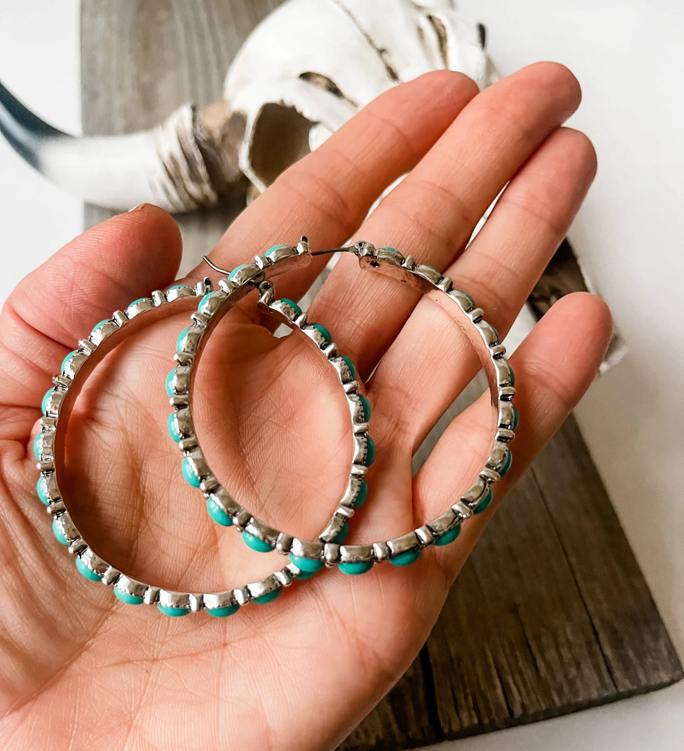 Western Navajo Hoop Earrings