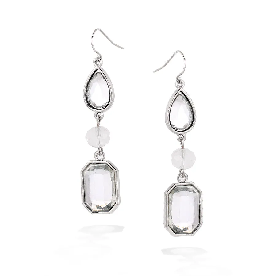 WHITE CRYSTAL EARRINGS #FW1202985 (LB16)