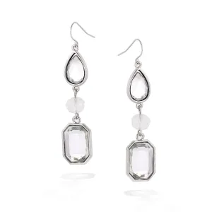WHITE CRYSTAL EARRINGS #FW1202985 (LB16)
