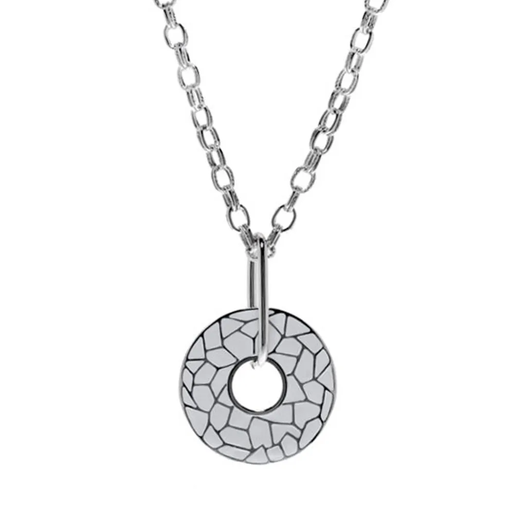 White Italian Riviera Open Disc Pendant Necklace
