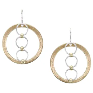 Wide Ring with Rings Wire Earring