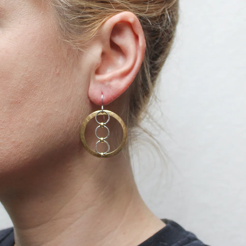 Wide Ring with Rings Wire Earring