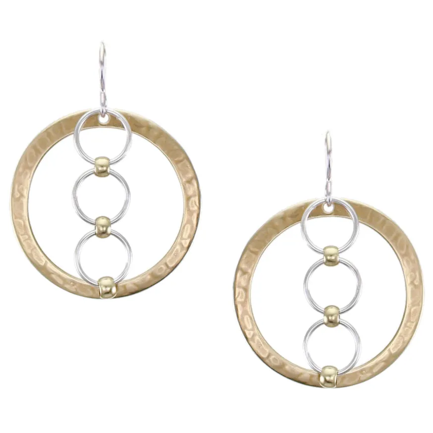 Wide Ring with Rings Wire Earring