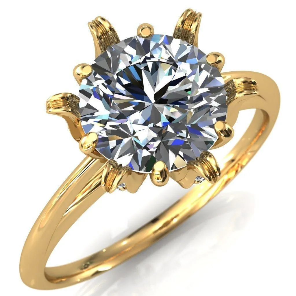 Wild Lily Round Center Stone Engagement Ring