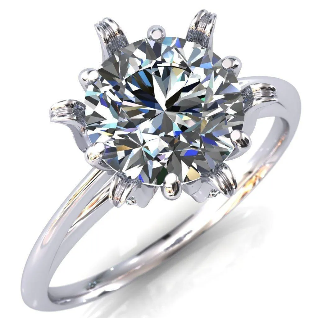 Wild Lily Round Center Stone Engagement Ring