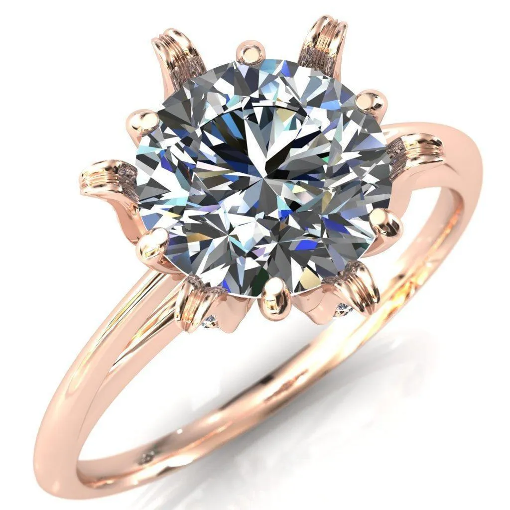 Wild Lily Round Center Stone Engagement Ring